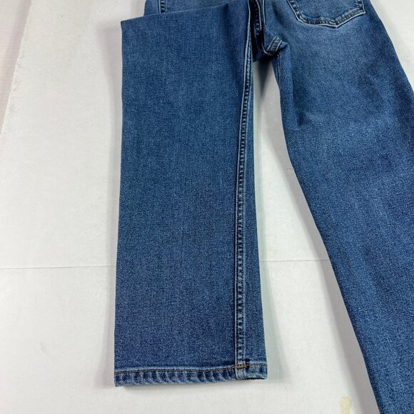 Re/Done Jean Women 25x26* 70s Stove Pipe High Rise Skinny Crop Blue Denim Tag 25 - Picture 12 of 16